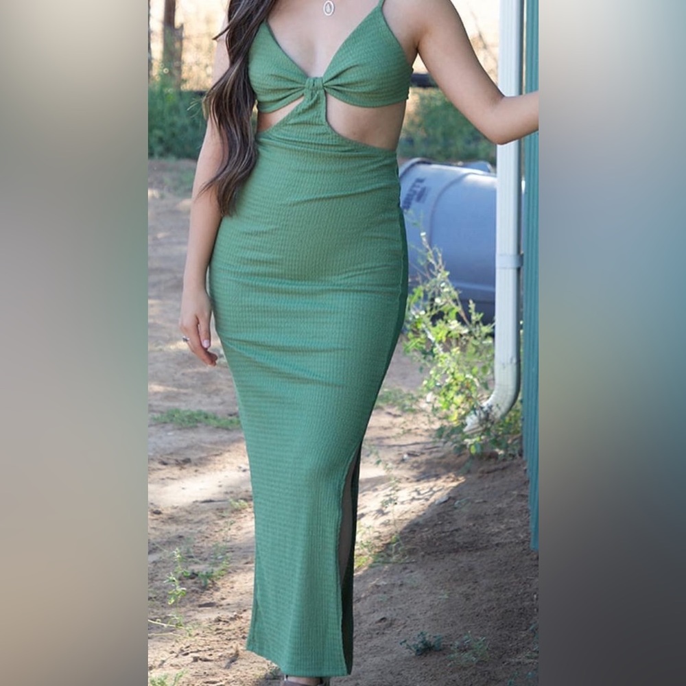 Long summer mint green dress